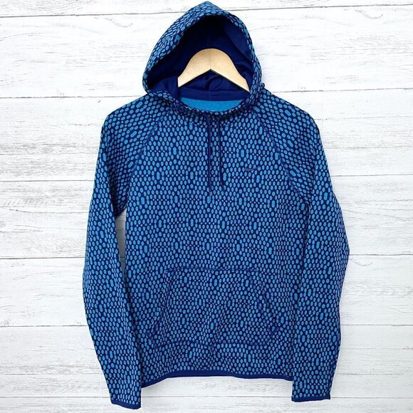 Nike Women's Blue Circle Print Hoodie Therma Fit Long Sleeves size XS - Picture 1 of 6